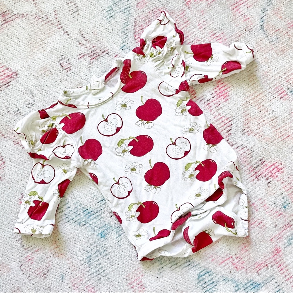 SOLD ❌ Kate Quinn Apples Flutter Sleeve Bodysuit
